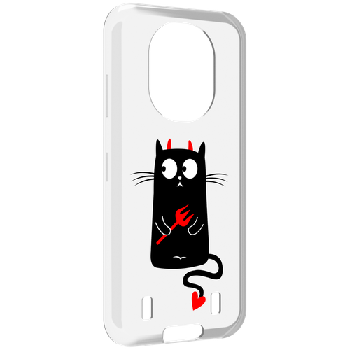 Чехол MyPads Кот демон для Oukitel WP16 задняя-панель-накладка-бампер