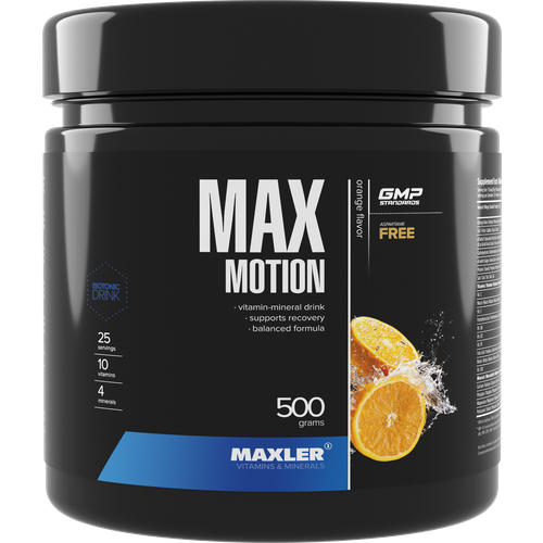 Изотоник Maxler Max Motion апельсин 1 шт. 500 г 1 шт. 500 мл изотоник bombbar pro цитрус 500 г 1 шт