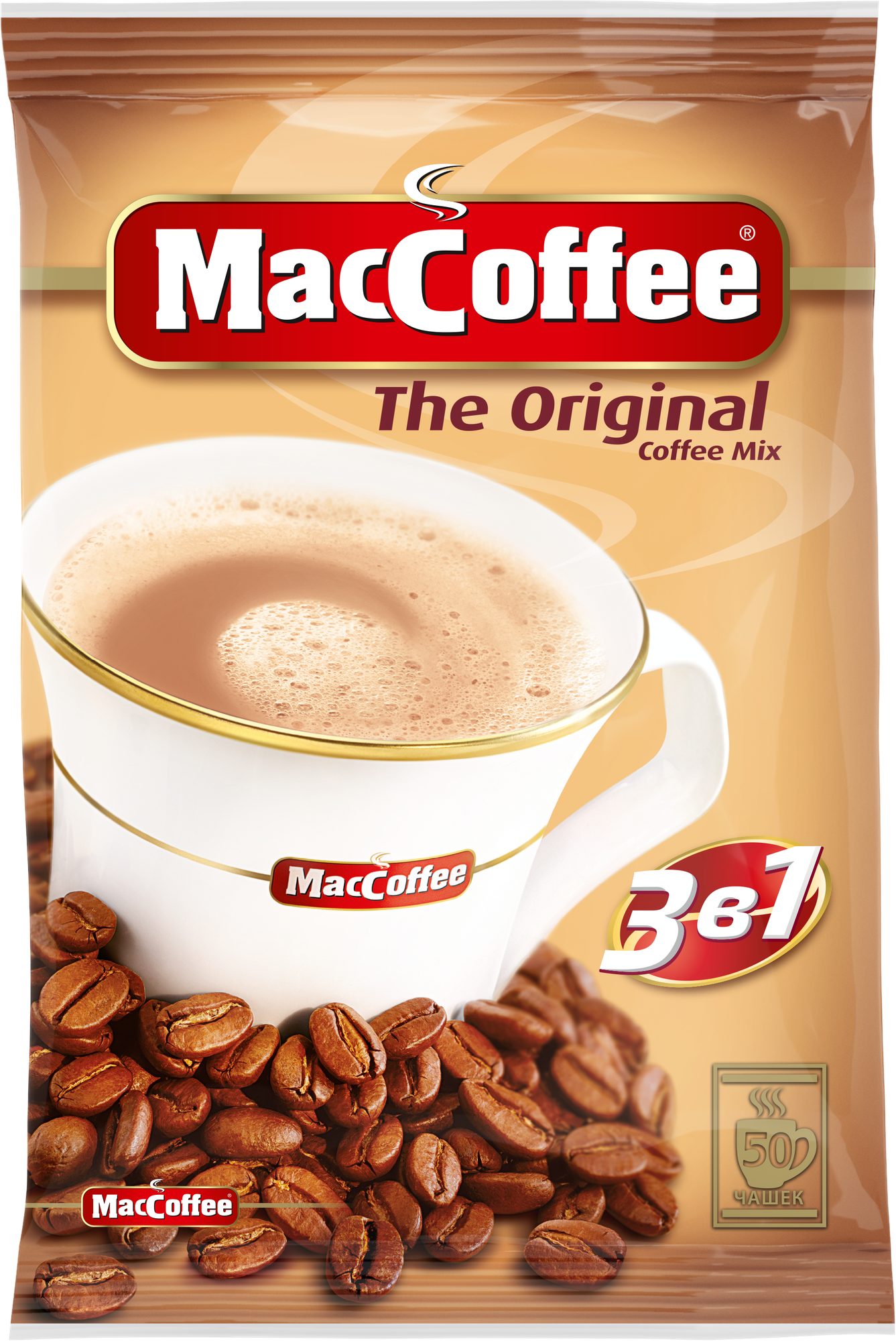 Растворимый кофе MacCoffee The Original 3 в 1, в пакетиках, 1 уп., 1000 г