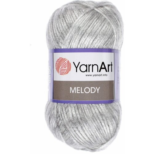 Пряжа YarnArt Melody 100г, 230м (ЯрнАрт Мелоди) Нитки для вязания, 9% шерсть, 21% акрил, 70% полиамид, цвет 881 св. серый, 1шт