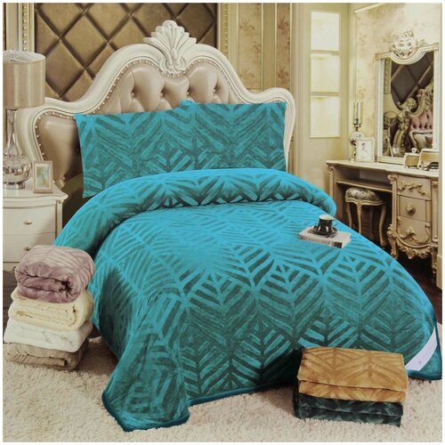 Пледы и покрывала E-Shine Плед-бамбук бирюзовый 160x210 полуторный e-shine
