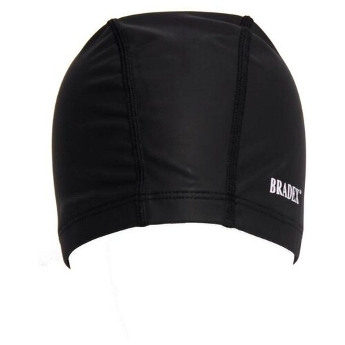 Шапочка для плавания BRADEX текстильная покрытая полиуретаном, черная