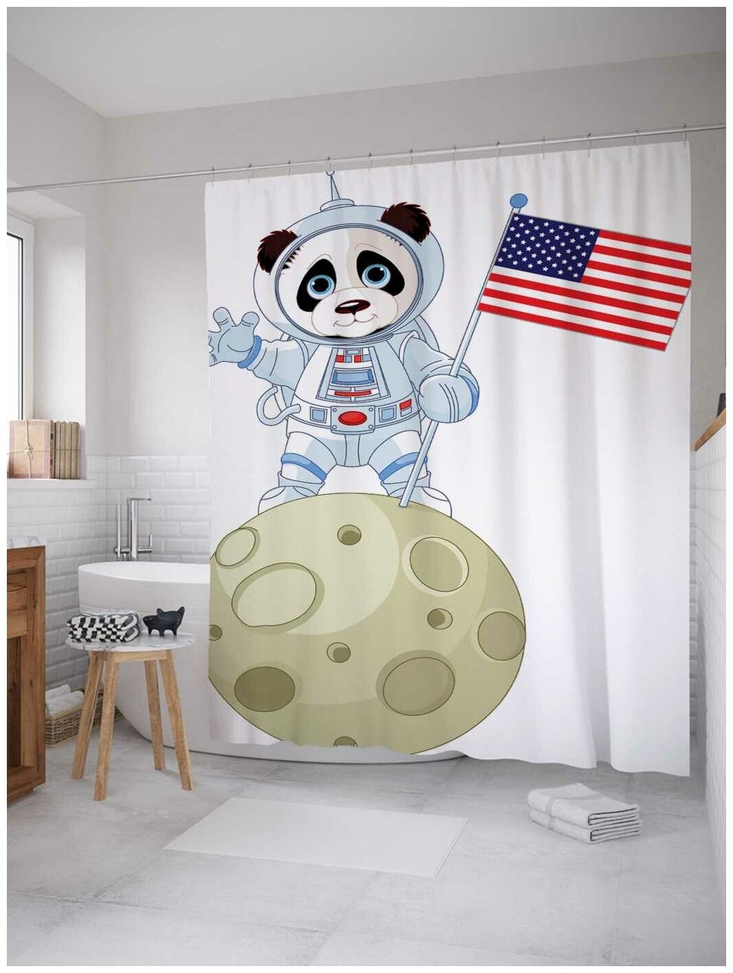 Штора для ванной JoyArty Панда - космонавт 180х200 (sc-18126)