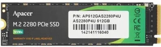 Накопитель Apacer SSD M.2 2280 AS2280P4 512Gb PCIe 3.0 x4 3D NAND TLC AP512GAS2280P4U-1