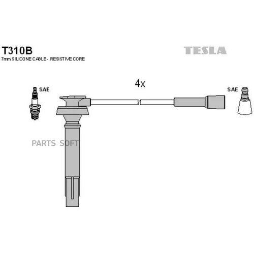 Провода зажигания tesla арт. t310b - Tesla арт. T310B