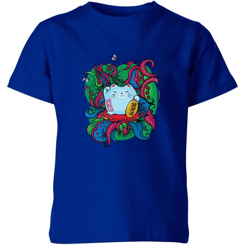 мужская футболка кошечка манеки неко кот приносящий удачу l синий Футболка Us Basic, размер 8, синий