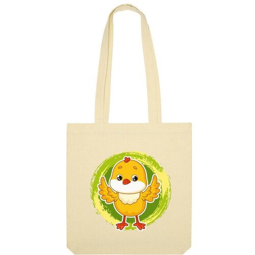Сумка шоппер Us Basic, бежевый сумка мультяшный цыплёнок оранжевый