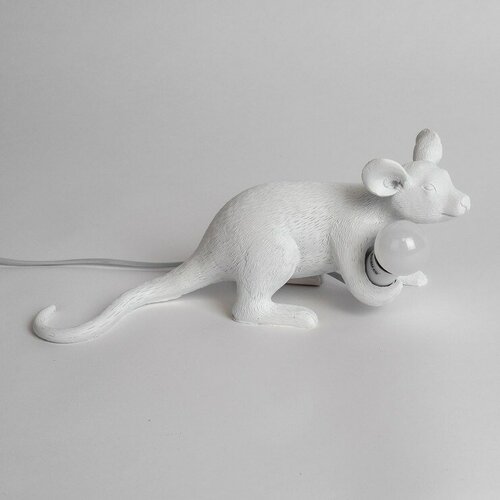 Настольная Лампа Мышь Mouse Lamp #3 Н16 см Белая