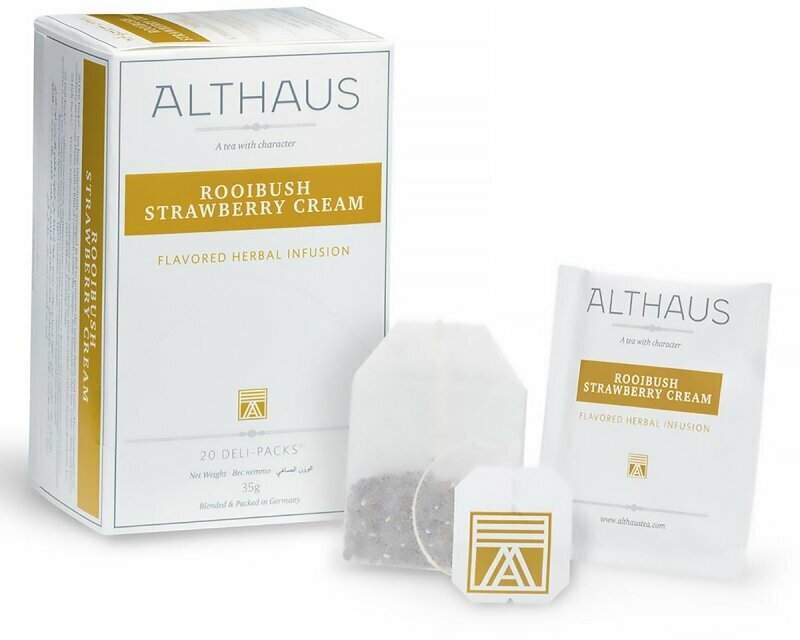 Чай Althaus Rooibush Strawberry Cream Deli травяной 20 пакетиков