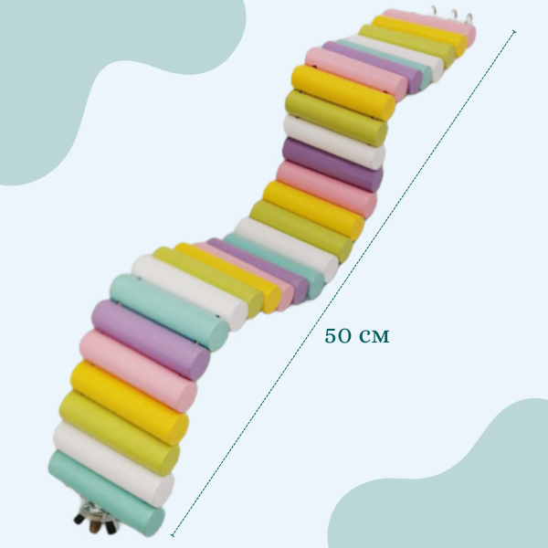 Лестница 50 см деревянная для грызунов и птиц дорожка для хомяка лесенка для попугая - фотография № 3