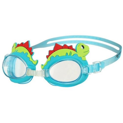 очки для плавания onlytop дельфин беруши детские цвет голубой Очки для плавания детские ONLYTOP «Динозаврик», беруши, цвет голубой