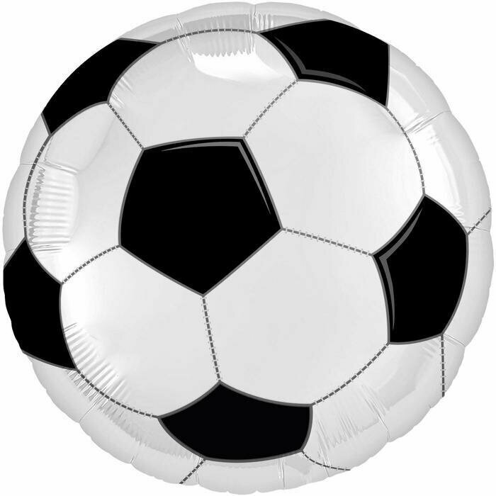 Шар фольгированный 18 Футбольный мяч, круг 5 шт