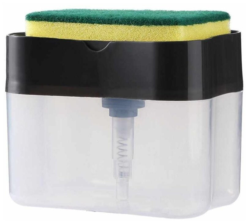 Дозатор для жидкого моющего средства на кухню / Диспенсер для мыла механический бирюзовый / 380мл
