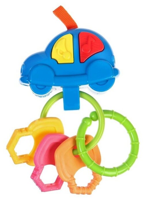 Музыкальная игрушка брелок «Весёлая машинка: Синий трактор», звук, цвета микс
