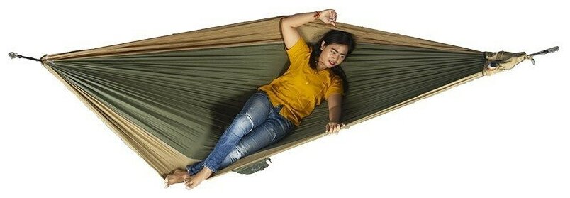 Гамак средний Ticket to the Moon Original Hammock Army Green/Brown (Гамаки) - фотография № 9