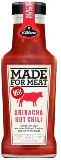 Соус Kuhne “Made for Meat” Sriracha Hotchili томатный острый с перцем Чили 235 мл