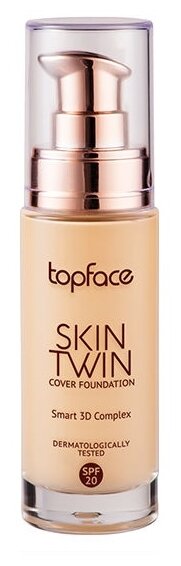 Topface Тональный крем Skin Twin, SPF 20, 32 мл, оттенок: 002 light rose beige