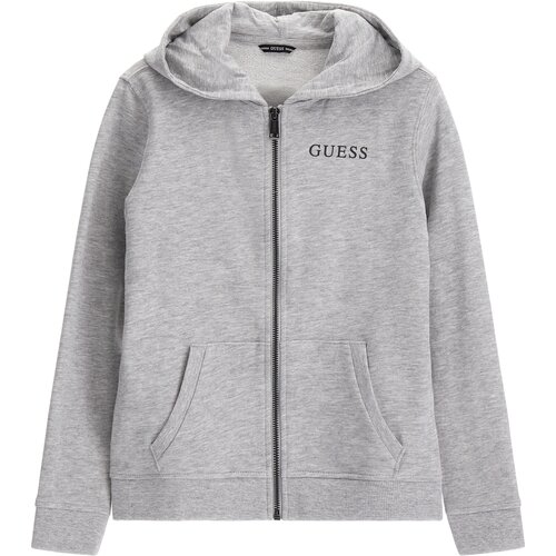 фото Толстовка guess, средней длины, капюшон, карманы, размер 10, серый