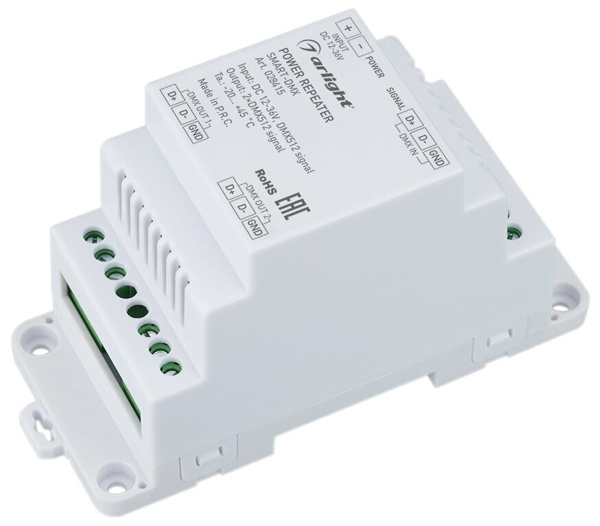 028415 Усилитель SMART-DMX (12-36V, 2CH, DIN) (ARL, IP20 Пластик)