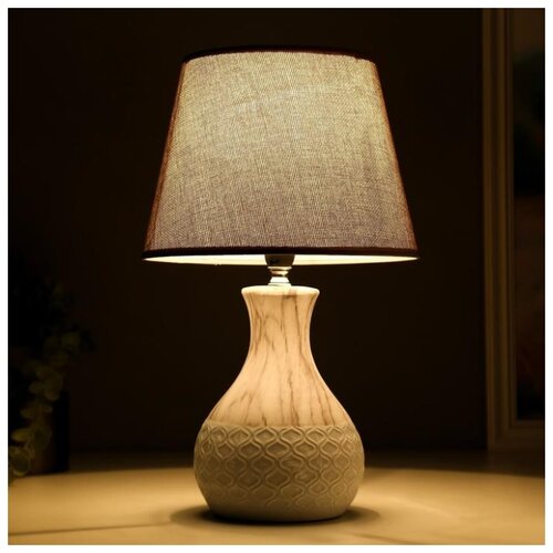 фото Лампа настольная risalux е14, 40 вт, серый, 25*25*38,5 см