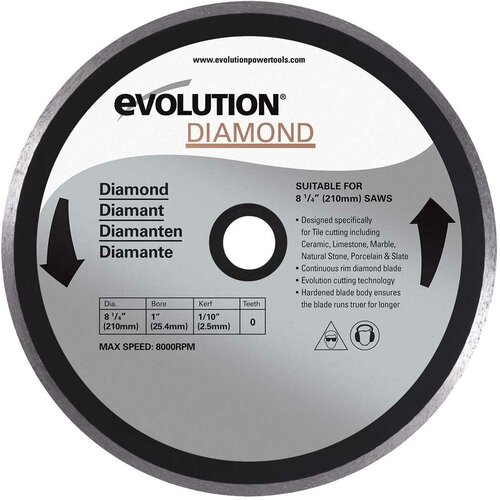 Пильный диск EVOLUTION RAGE 210х25.4х2,5 алмазный 3 175 мм хвостовик hss лезвие пилы s циркулярные режущие диски с оправкой режущее мини лезвие пилы
