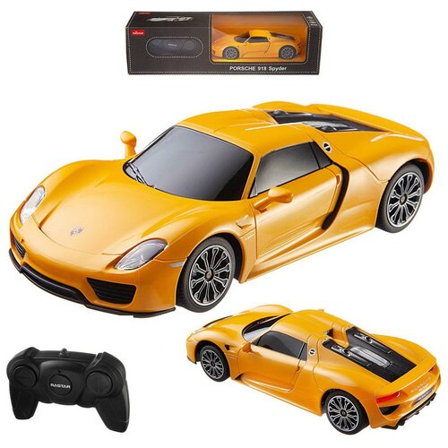 Машина р/у 1:24 PORSCHE 918 Spyder Цвет Желтый 2.4G гоночная машина rastar porsche 918 spyder 70710 1 14 33 см черный красный