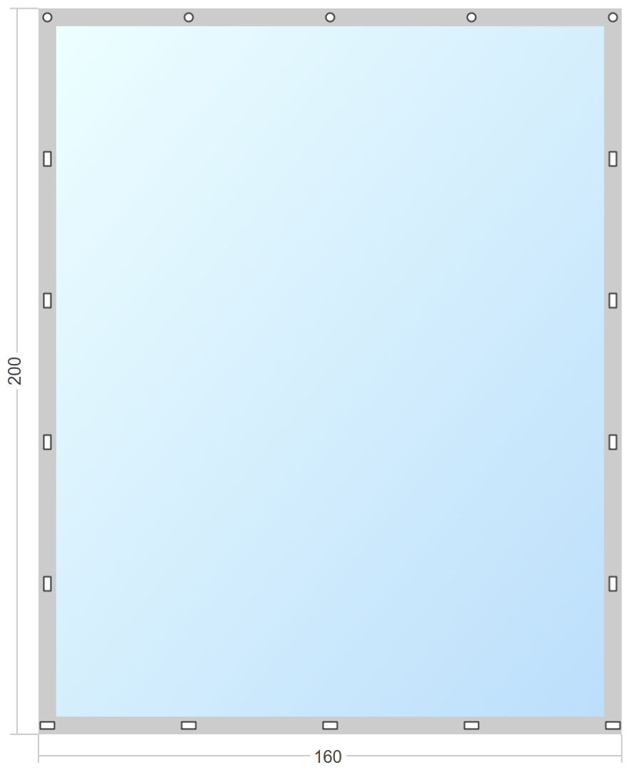 Мягкое окно Софтокна 160х200 см съемное, Скоба-ремешок, Прозрачная пленка 0,7мм, Серая окантовка, Комплект для установки - фотография № 3