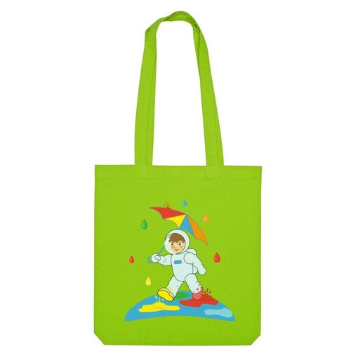 Сумка шоппер Us Basic, зеленый мужская футболка космонавт на цветной планете l красный