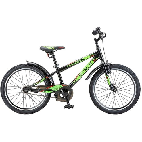 Велосипед подростковый Stels 20 Pilot 200 VC Z010 рама 11 2021 года черно-салатовый 1168700₽