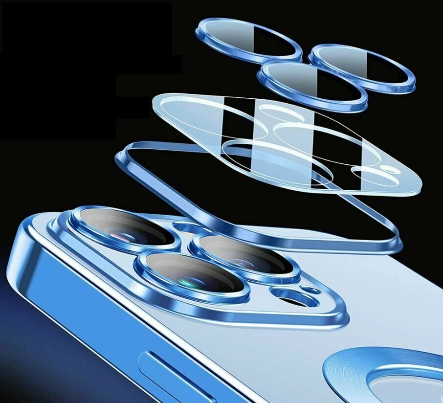 ReBronShop / Чехол на iPhone 13 Pro Max MagSafe / Айфон 13 Про Макс с MagSafe магнитом силикон, с защитой камеры, золотой