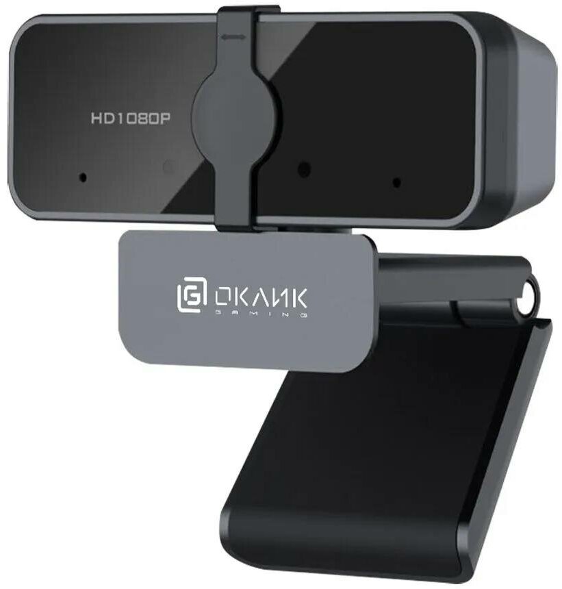 Web-камера, Oklick, 1920 х 1080 пикселей, USB 2.0, встроенный микрофон, черного цвета