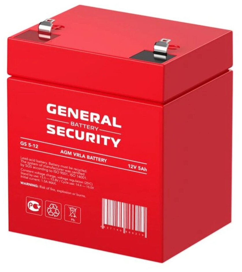 Свинцово-кислотный аккумулятор General Security GS 5-12 (12 В 5.0 Ач)