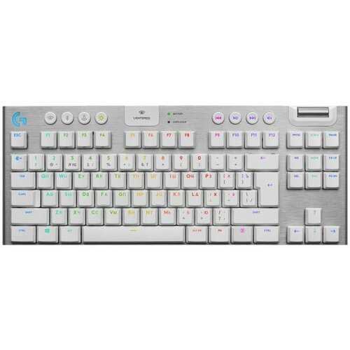 Игровая клавиатура Logitech G G915 TKL GL Tactile white игровая механическая клавиатура беспроводная logitech g g913 tkl g915 lightspeed lightsync rgb gl tactile черная