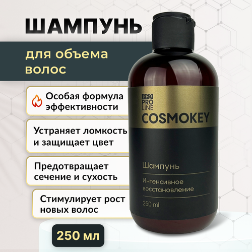 Cosmokey Космокей Шампунь для интенсивного восстановления поврежденных волос с протеинами пшеницы, 250 мл