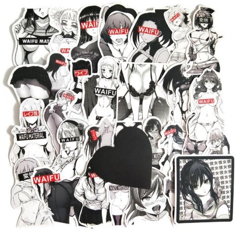 Стикеры аниме Вайфу Тян Хентай наклейки стикерпак