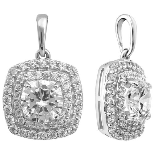 Подвеска, серебро, 925 проба, фианит