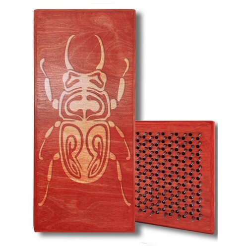 фото Доска садху с динамическими гвоздями, скарабей - 186 шаг 10мм красная goodwood