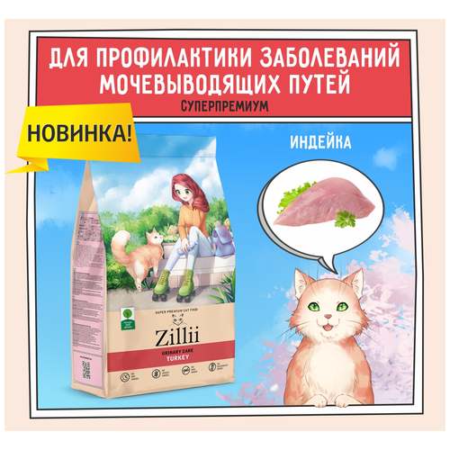 ZILLII (Зилли) Cat Urinary Care индейка для для взрослых кошек РН контроль 2 кг