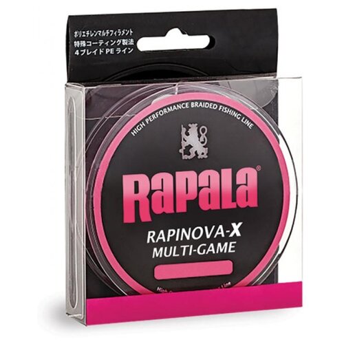 фото Леска плетеная rapala rapinova-x multi game розовая 100м #0.3/7.2lb/0.08 мм sufix