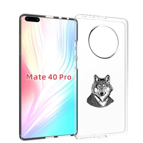 Чехол MyPads волк в пиджаке для Huawei Mate 40 Pro (NOH-NX9) задняя-панель-накладка-бампер