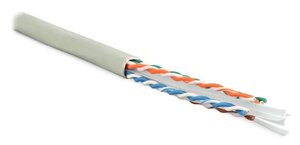 Кабель витая пара U/UTP кат.6 4х2х23AWG solid PVC UUTP4-C6-S23-IN-PVC-GY-305 сер. (м) Hyperline 42047