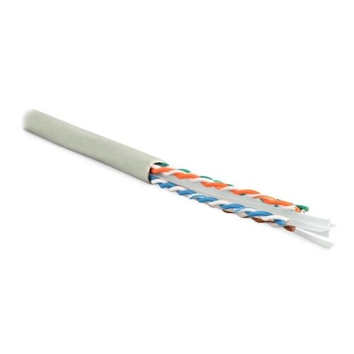 Кабель Hyperline UUTP4-C6-S23-IN-PVC-305, 305 м, серый кабель hyperline uutp4 c6 s23 in pvc bl 305 u utp cat 6 pvc 305 м синий