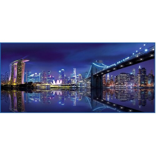 Фотообои бумажные глянцевые Городская панорама 294*134 см (6 листов)