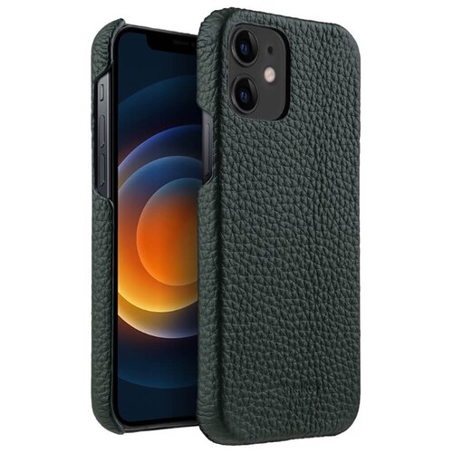 Кожаный чехол накладка Melkco для Apple iPhone 12 / 12 Pro (6.1) - Snap Cover, темно-зеленый