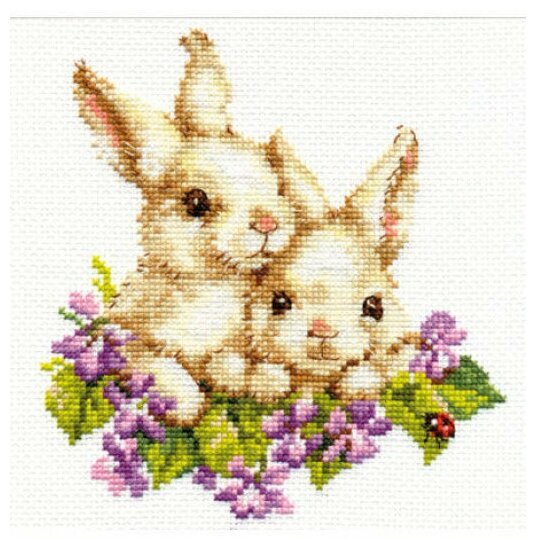 Набор для вышивания Алиса " Крольчата 15х16 см"