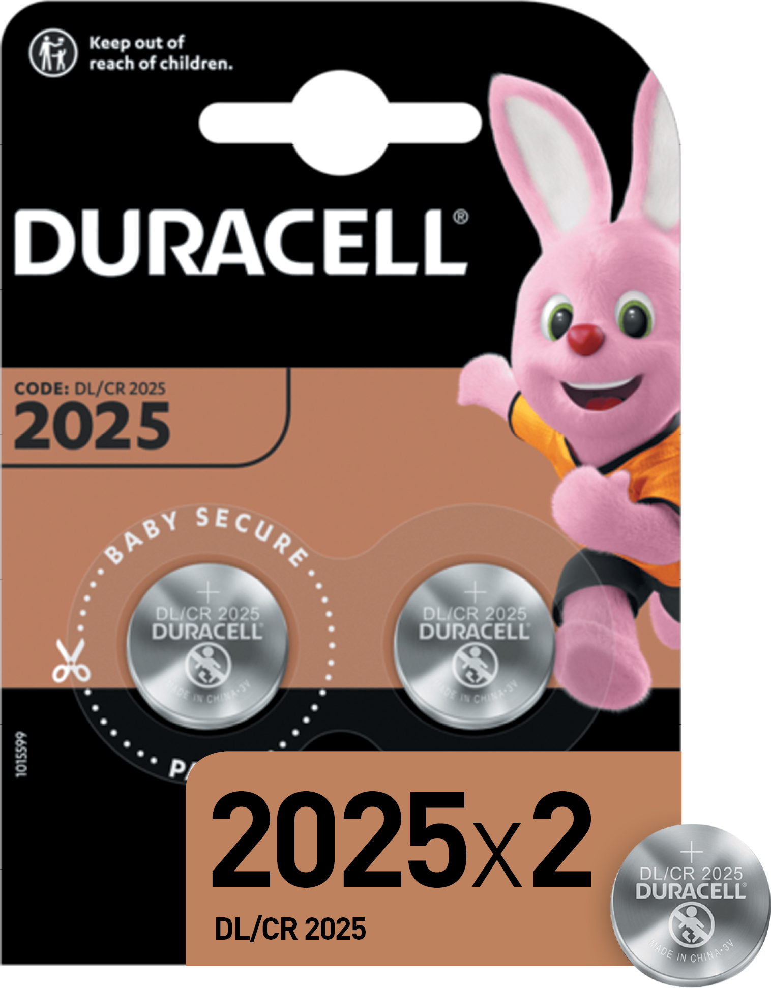 Батарейка Duracell CR2025 литиевая 2 шт.