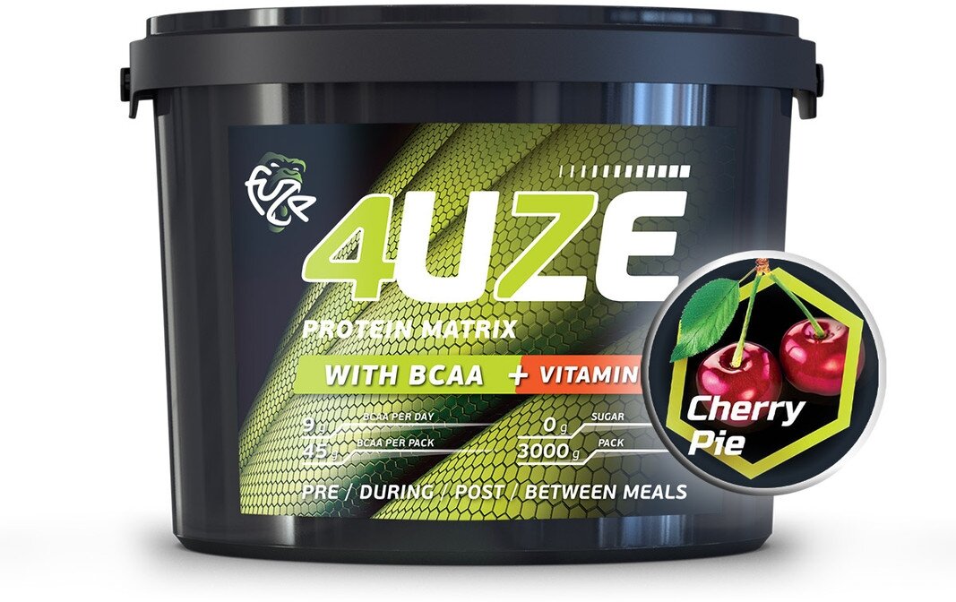 Fuze Мультикомпонентный протеин Фьюз 47% + BCAA , вкус «Вишневый пирог», 3 кг, Fuze