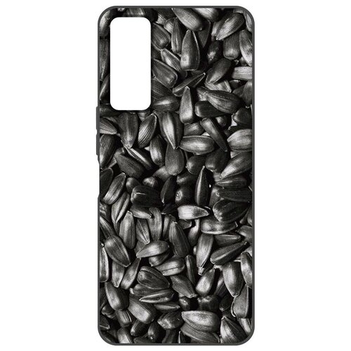 Чехол-накладка Krutoff Soft Case Семечки для TCL 30+ черный чехол накладка krutoff soft case семечки для tcl 30 se черный