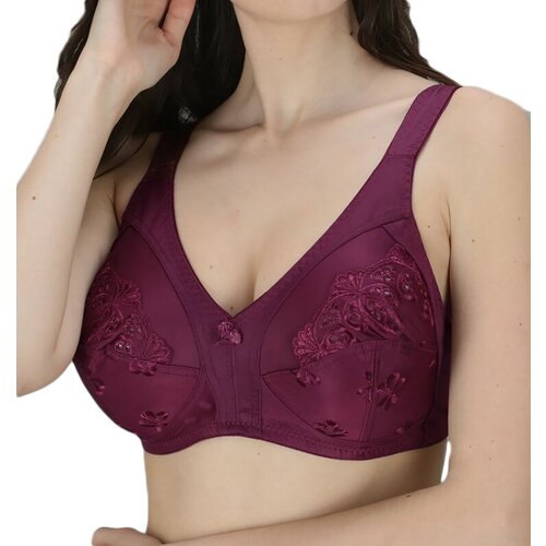 Бюстгальтер классика  Susa, чашка мягкая, без косточек, бретели широкие, регулируемые, размер 100D, бордовый