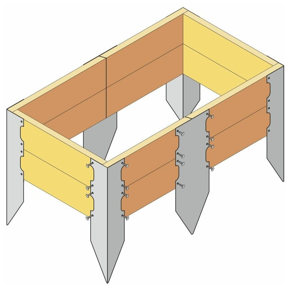 Ножки-колышки для грядок угловые на 2 доски, 6,5х6,5х39 см, комплект 4 шт. - фотография № 5